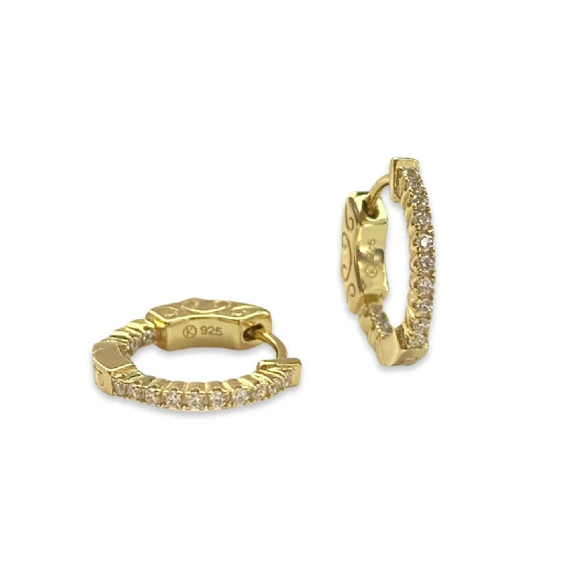 Best hoop earrings with oval shapes for a unique and elongated design-French Clasp Pave 0.6” Tiny Hoop