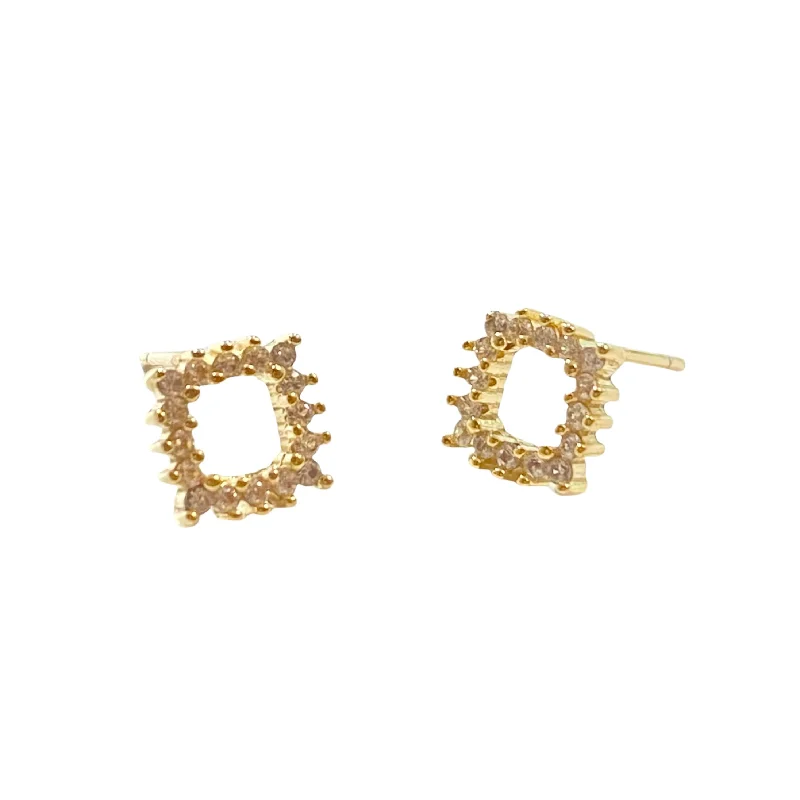 Large hoop earrings for a bold and statement-making fashion accessory-Geovana Square Studs