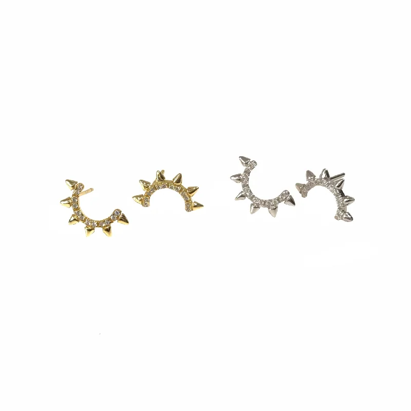 Stylish hoop earrings with diamond accents for an elegant and sparkling effect-Geovana Sunny Spike Earrings