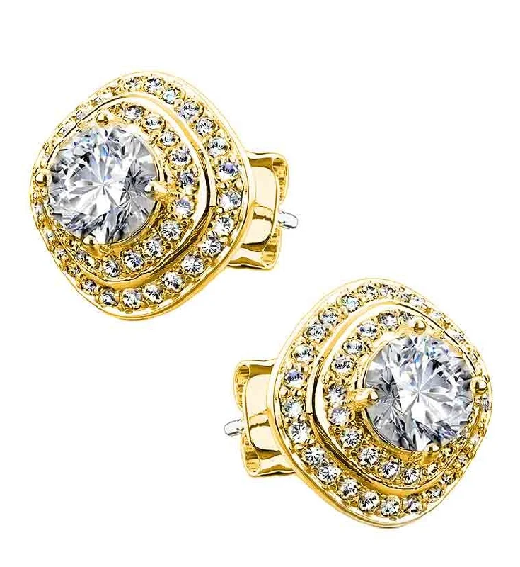 Hoop earrings with removable pendants for a versatile and customizable accessory-Gold Grade CZ Sterling Silver Earrings