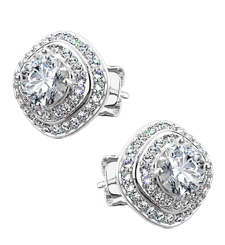 Best hoop earrings with oval shapes for a unique and elongated design-Grade CZ Sterling Silver Earrings