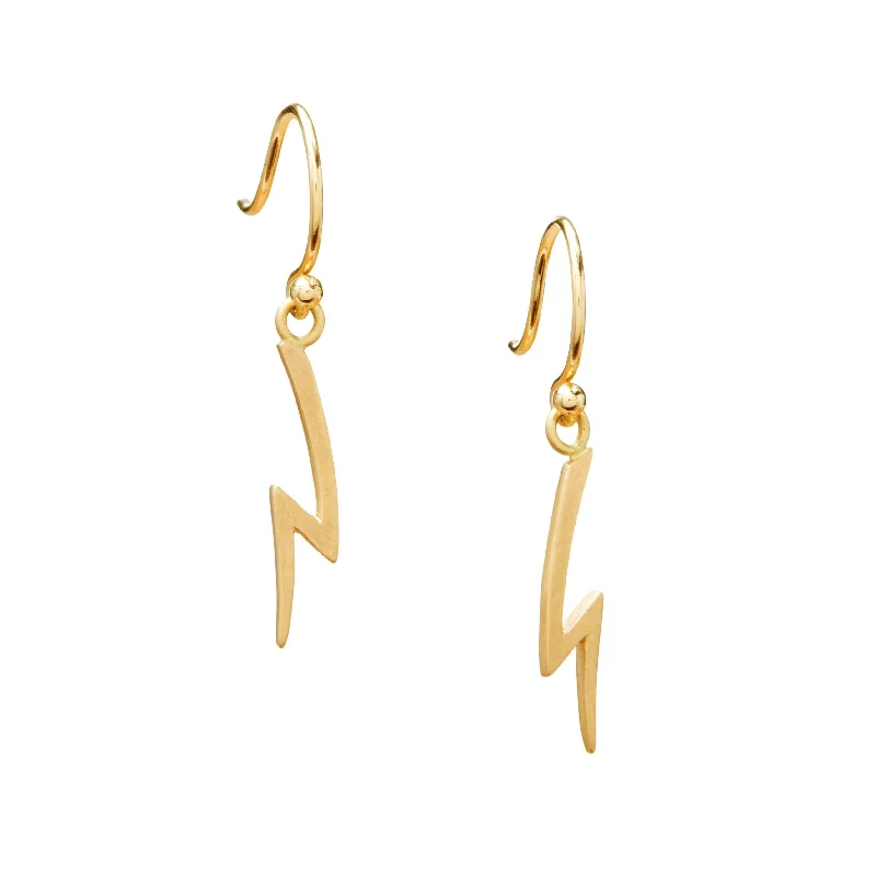 Hoop earrings with a matte finish for a sleek and sophisticated appearance-<!--ER996-->hanging lightning bolt earrings