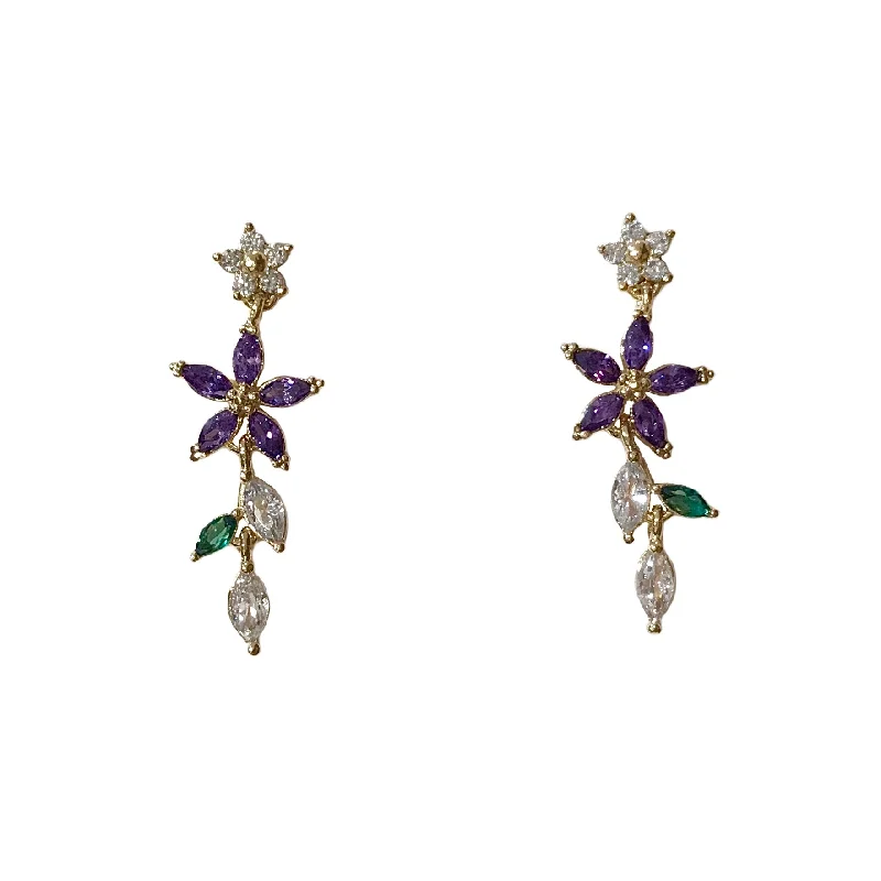 Hoop earrings with twisted metal designs for a dynamic and modern style-Kerry Flower Vine Studs