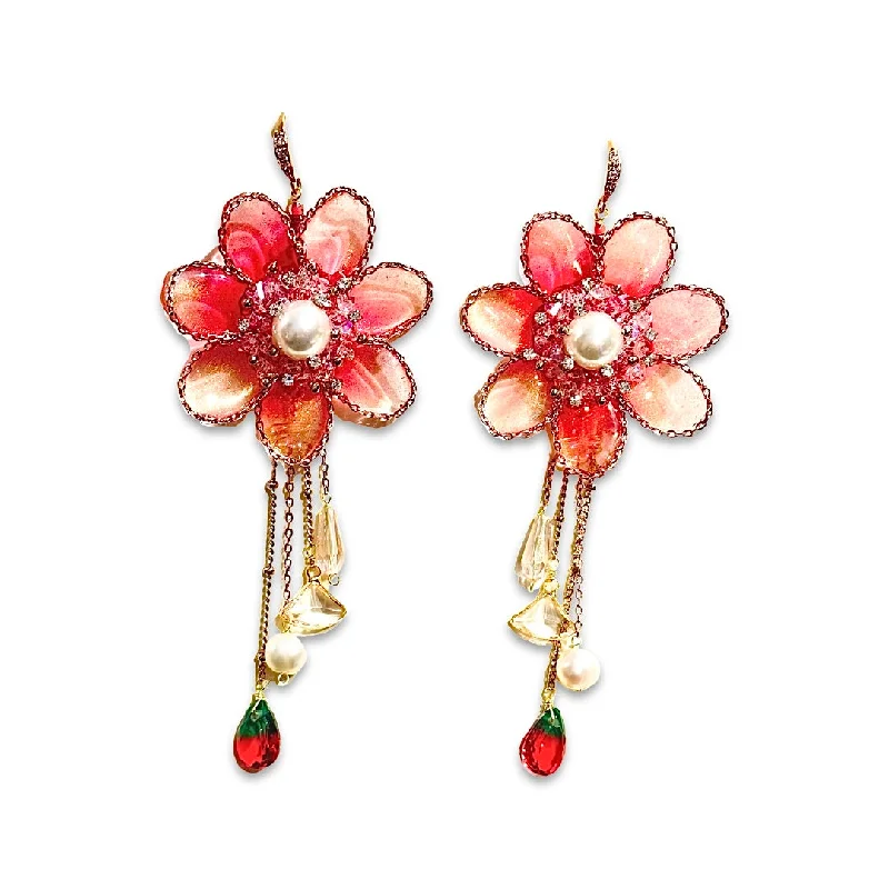 Hoop earrings with floral motifs for a feminine and nature-inspired look-Krista Flower Statement Earrings