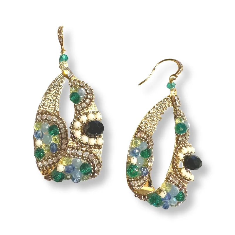 Best hoop earrings with Swarovski crystals for added sparkle and luxury-Krista Teardrop Antique Cluster Earrings