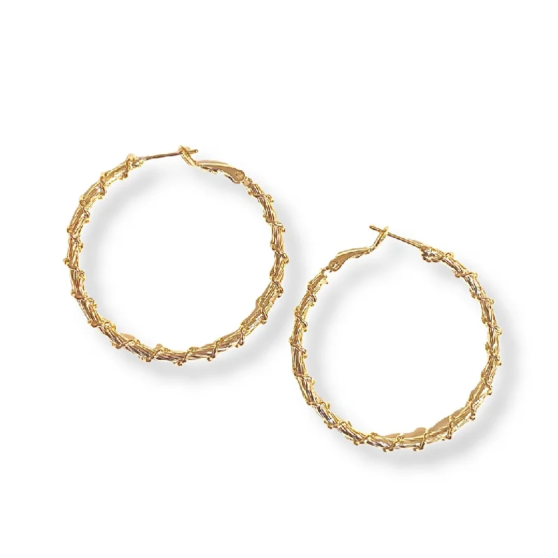 Hoop earrings with open designs for a modern, lighthearted vibe-Krista Woven Twist 1.5” Hoop Earrings