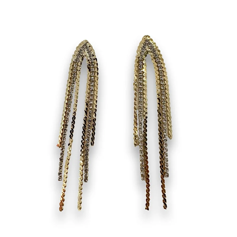 Hoop earrings with spiral designs for a dynamic and fluid look-Kristy Metal Draped Tassel Earrings