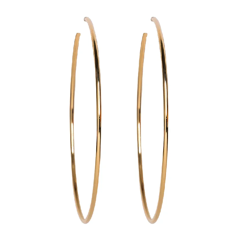 Best hoop earrings with detachable studs for a versatile and adjustable accessory-Large Gold Hoop Pierced Earrings