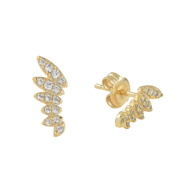 Best hoop earrings with geometric shapes for a modern and artistic appeal-CZ Angel Wing Studs