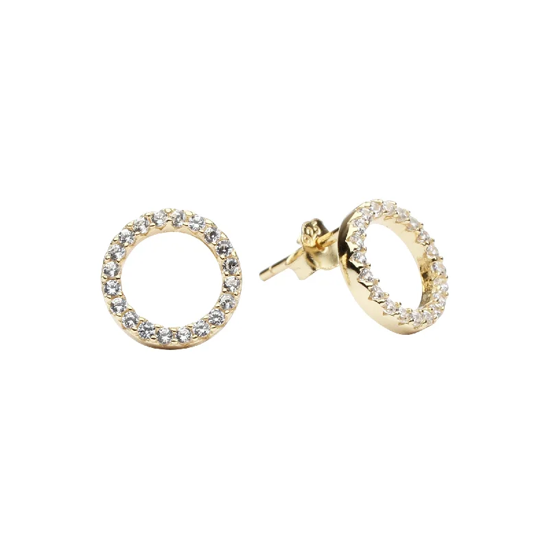 Best hoop earrings with snake chain details for a sleek and modern touch-CZ Circle Cutout Studs