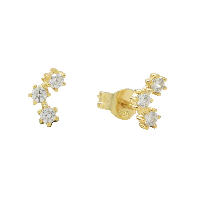 Best hoop earrings with sterling silver for an affordable and chic design-CZ Tiny Trinity Studs