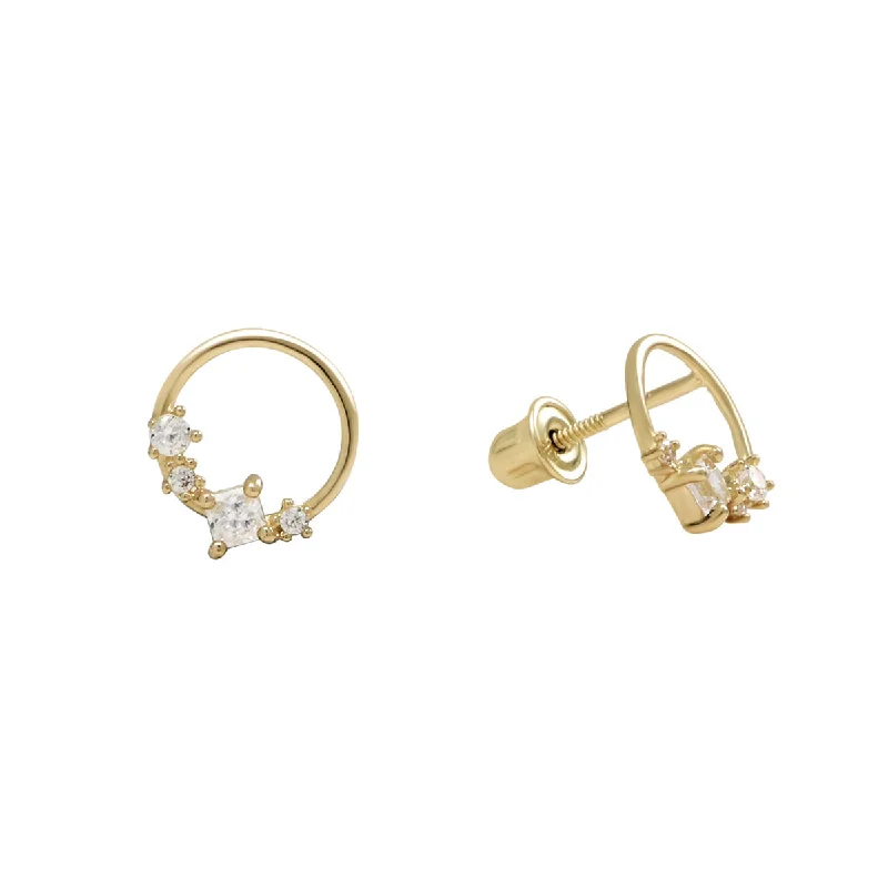 Best hoop earrings with custom designs for a personalized, unique accessory-10k Solid Gold CZ Wreath Studs