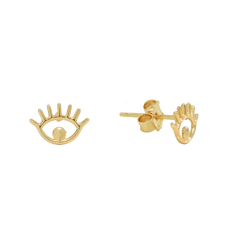 Hoop earrings with snake print designs for an edgy, wild appearance-Eye Studs