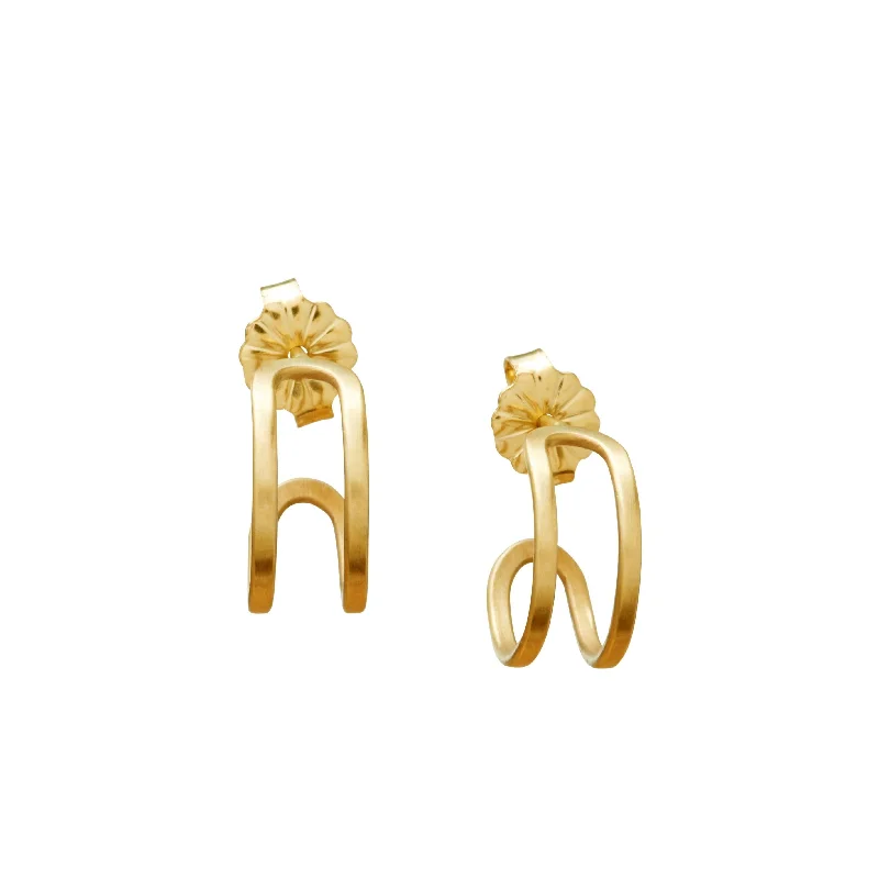 Hoop earrings with satin finishes for a smooth and elegant appearance-<!--ER994-->ovalong cuff studs