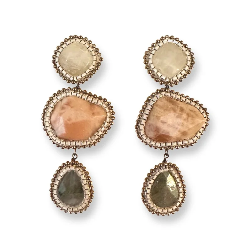 Best hoop earrings with vintage rhinestone embellishments for a retro-glam effect-Paige Gemstone Statement Earrings