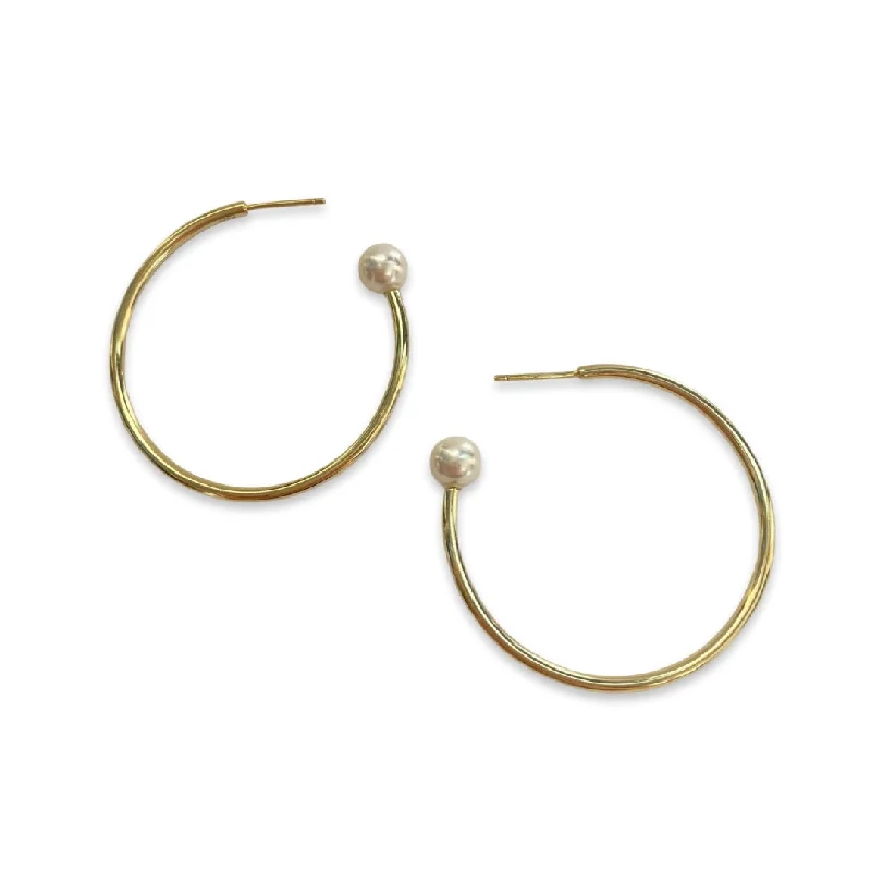 Hoop earrings with spiral designs for a dynamic and fluid look-Pearlea Hoops