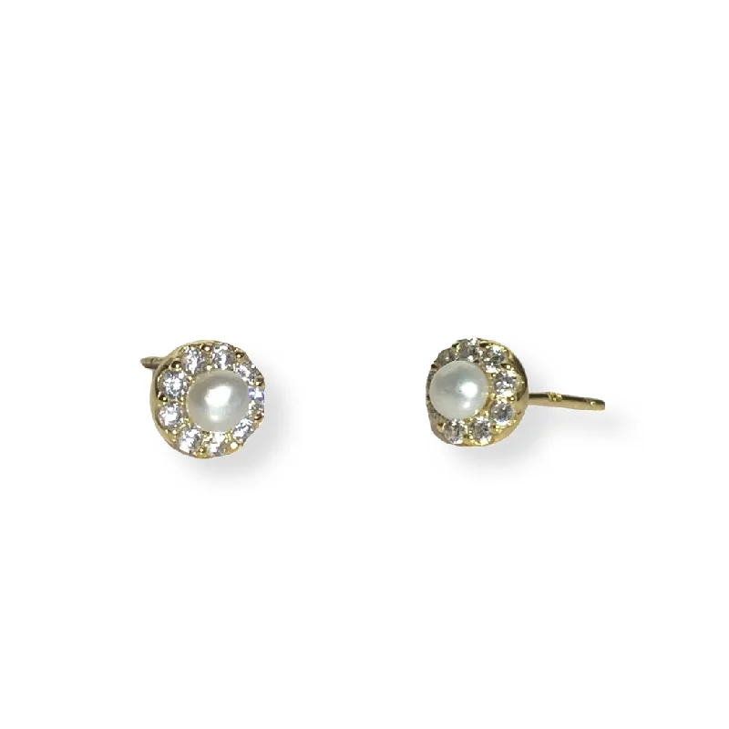 Hoop earrings with crescent moon shapes for a celestial and mystical appearance-Pearlea Mini Sparkle Studs