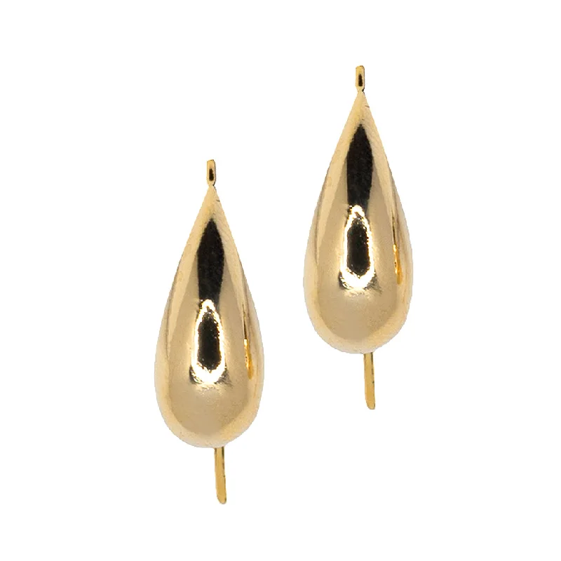 Hoop earrings with tortoiseshell designs for a chic and classic style-Polished Gold Fish Hook Pierced Earrings