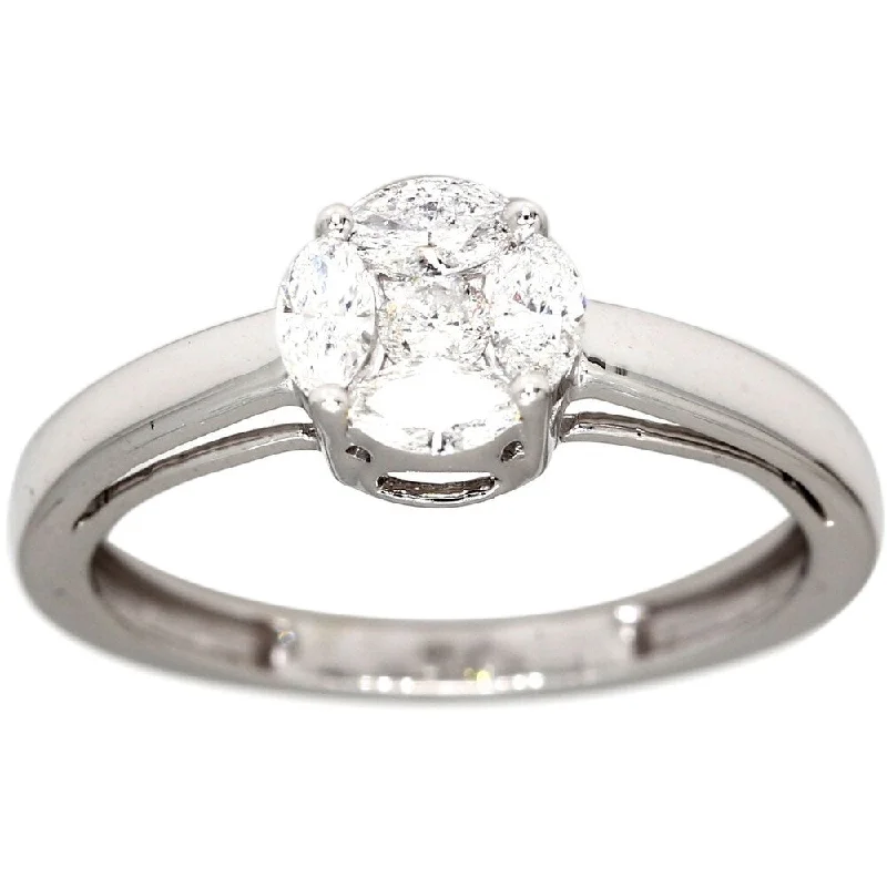 Engagement rings with engraved initials inside bands -Pompeii3 10k White Gold 1 .50ct TDW Marquise Round Shape Diamond Solitaire Engagement Ring IGI Certified