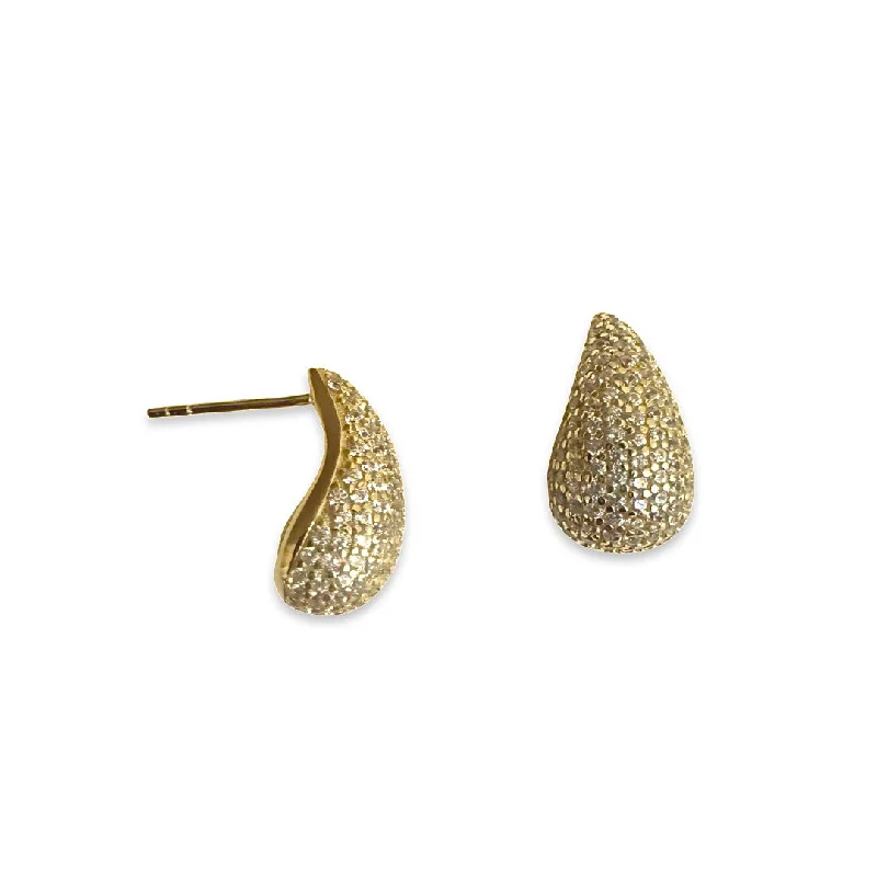 Best hoop earrings with intricate beaded details for a textured, stylish appearance-Raindrop Teardrop Studs