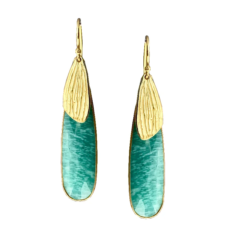 Best hoop earrings with turquoise stones for a bohemian-inspired vibe-Reed Amazonite Earrings