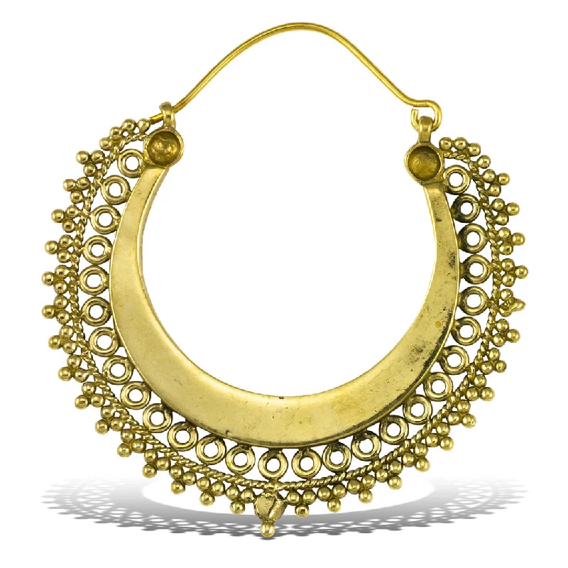 Best hoop earrings with geometric pendants for a modern, chic appeal-<span>BRE-360<span>: </span></span>Shining Brass Hoops