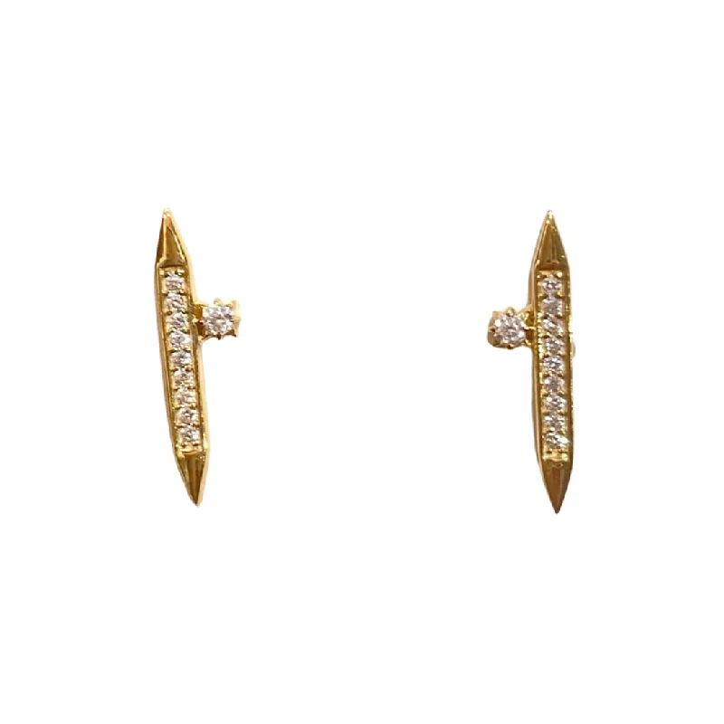 Hoop earrings with intricate designs for a unique and artistic appearance-Barbara Spike Bar Earrings