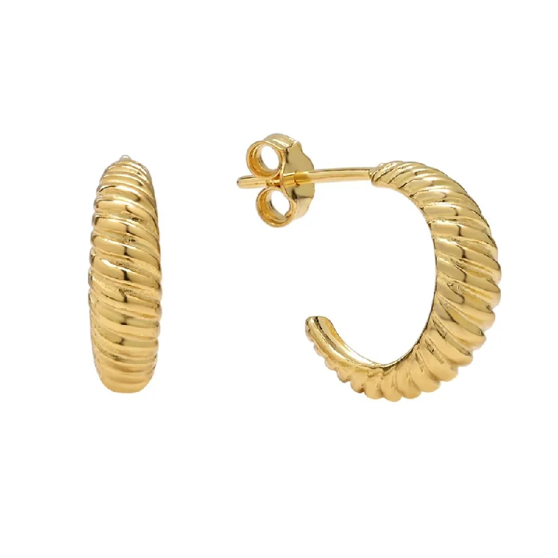 Best hoop earrings with vintage-style detailing for a nostalgic and timeless look-Spiral Huggie Studs