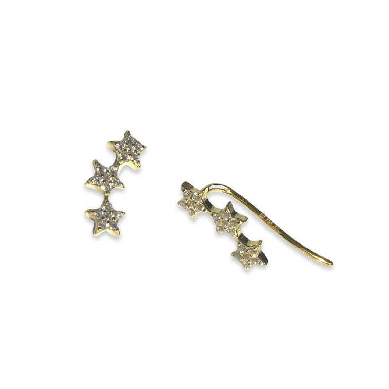 Best hoop earrings with butterfly motifs for a playful and whimsical appearance-Star Crawler Earrings