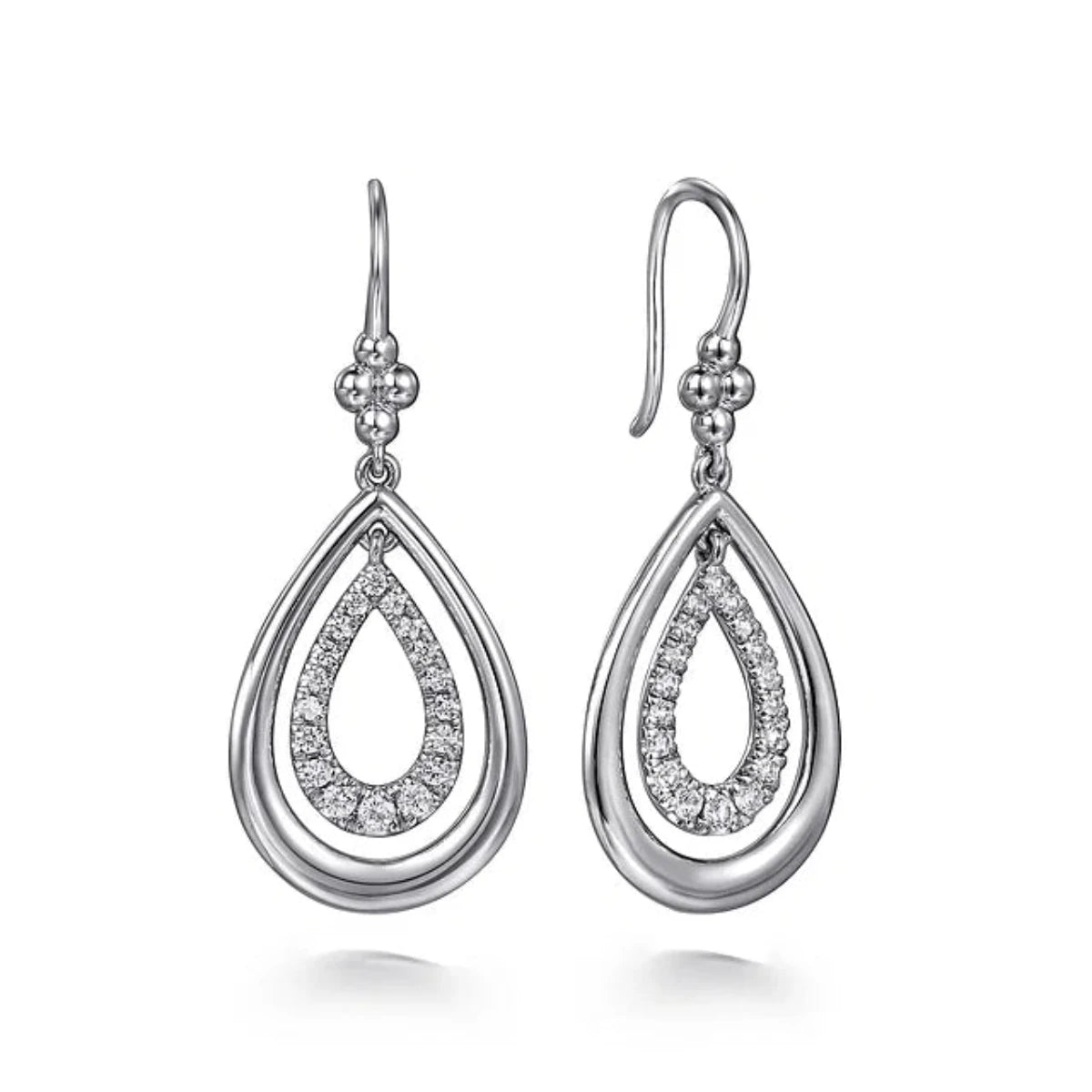 Best hoop earrings with matte finish for a sophisticated, understated design-SS 0.69ctwWhite Sapphire Teardrop Dangle Earrings