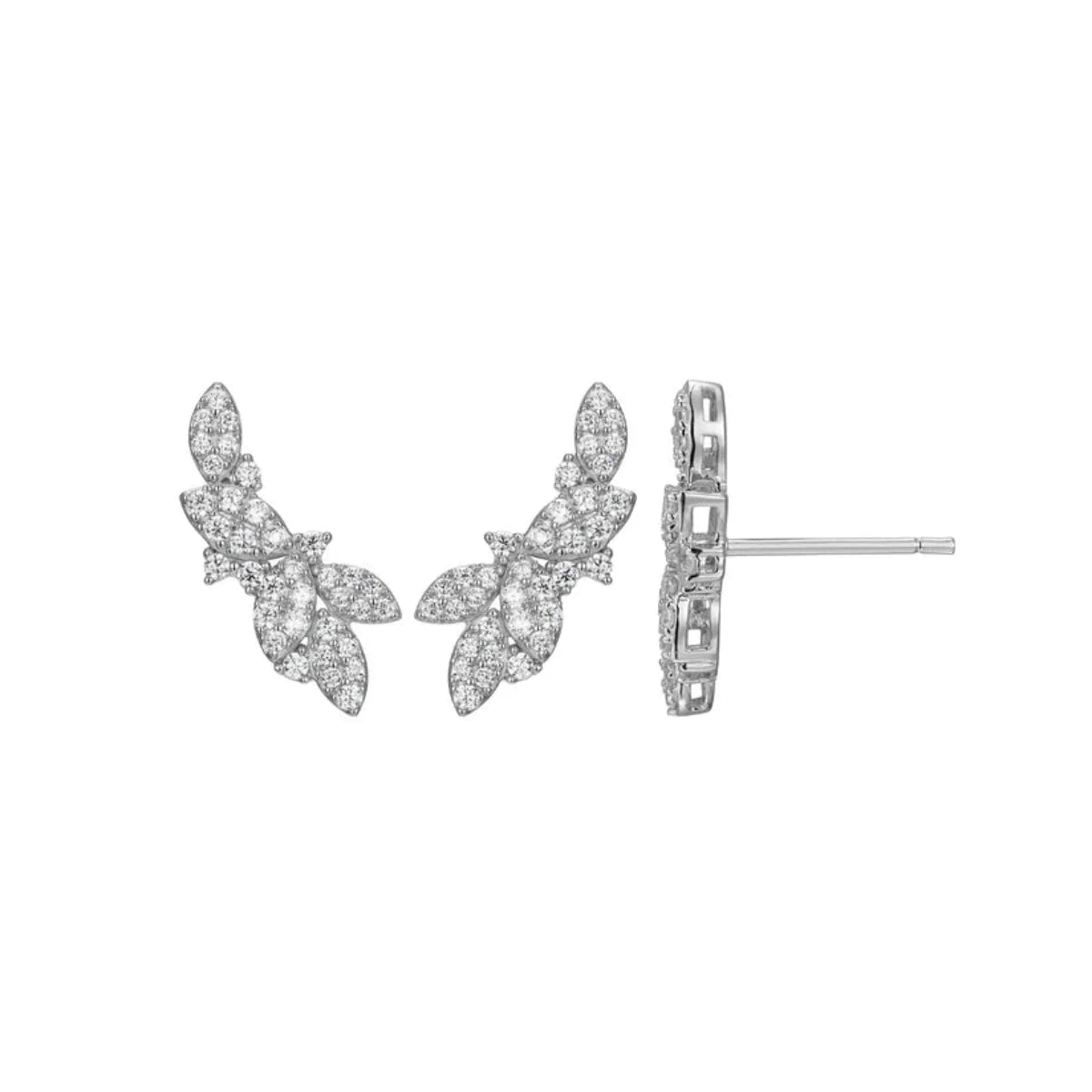 Hoop earrings with pearl accents for a chic and classic style-SS CZ Cluster Earrings