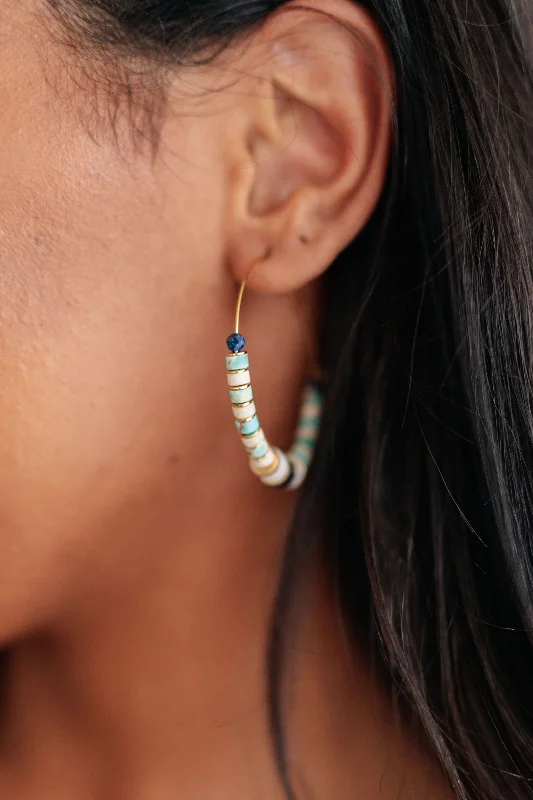 Hoop earrings with braided patterns for a detailed and textured finish-Sweet Stacks Beaded Earrings