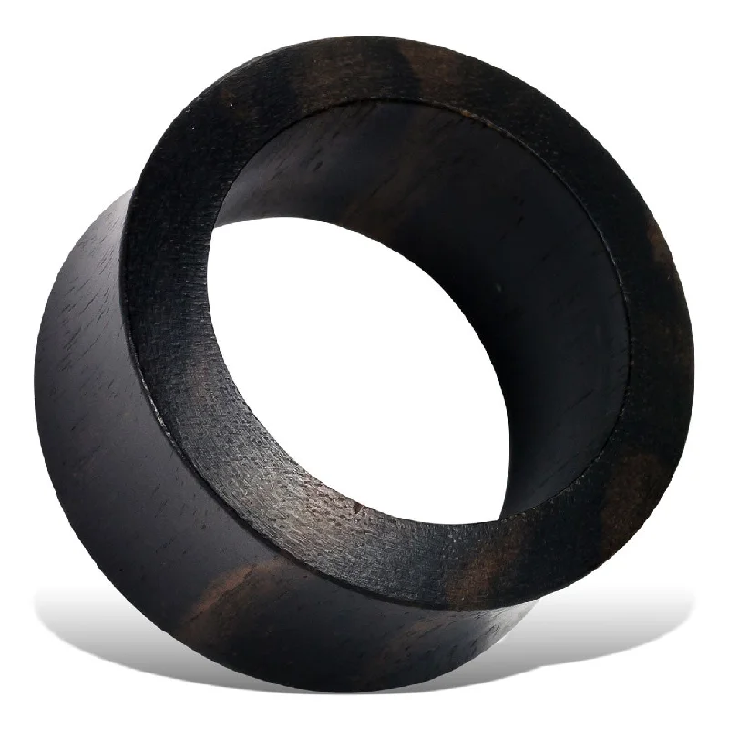 Best hoop earrings with smooth ceramic finishes for a polished, clean style-Thin Walled Tunnels - Black Iron Wood