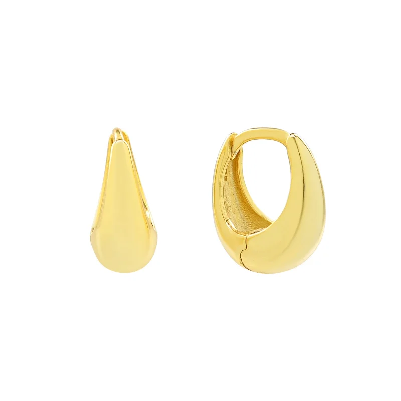 Best hoop earrings with braided leather for a rustic, stylish finish-Elongated Nugget Huggies