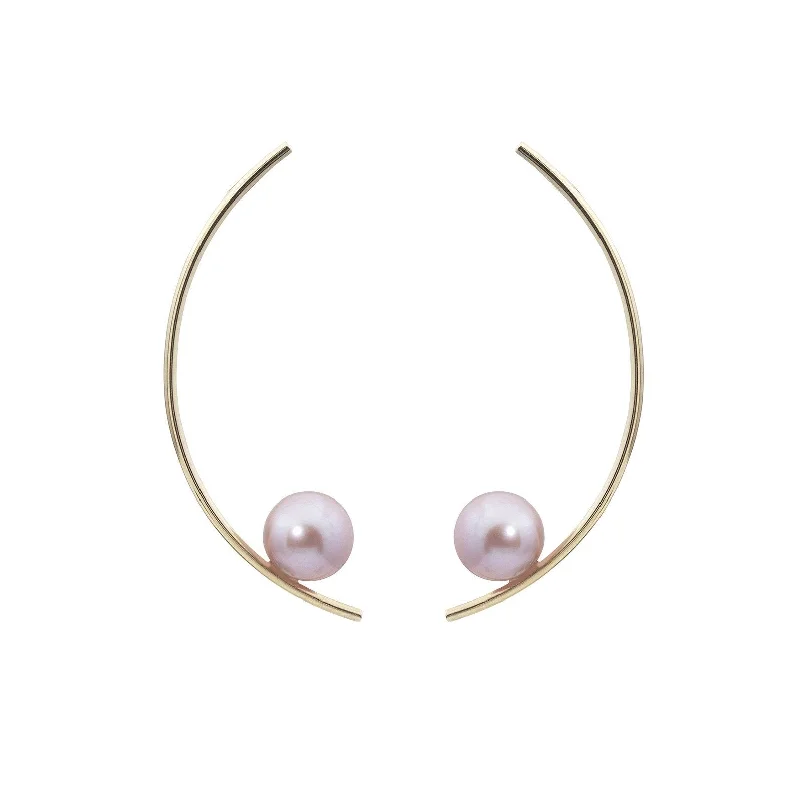 Best hoop earrings with butterfly motifs for a playful and whimsical appearance-Treviso Earrings, Pink Pearl