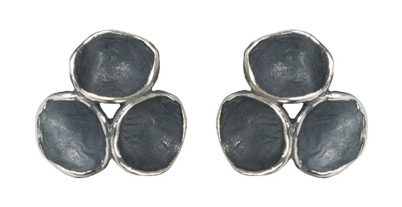 Hoop earrings with cut-out designs for a creative and lightweight effect-Tri-Pod Earrings