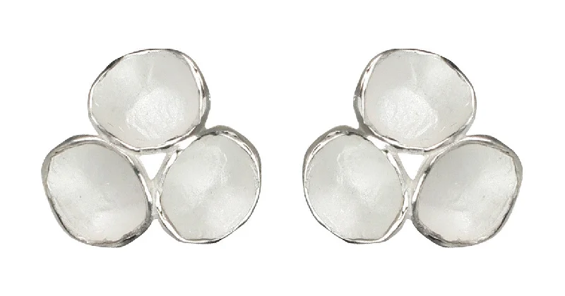 Hoop earrings with polished silver finish for a shiny, modern appeal-Tri-Pod Earrings