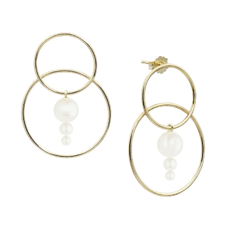 Best hoop earrings with oval shapes for a unique and elongated design-Triple Pearl Scarpa Earrings