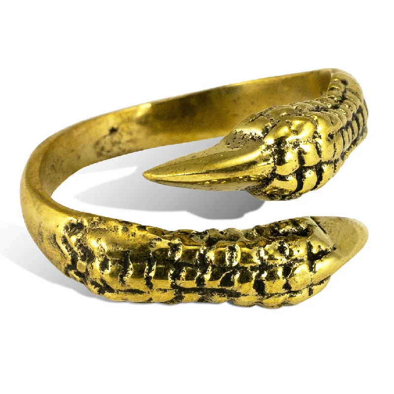 Best hoop earrings with snake-inspired designs for an edgy and fierce vibe-<span>RBR-016<span>: </span></span>Ravens Claw Ring - Brass