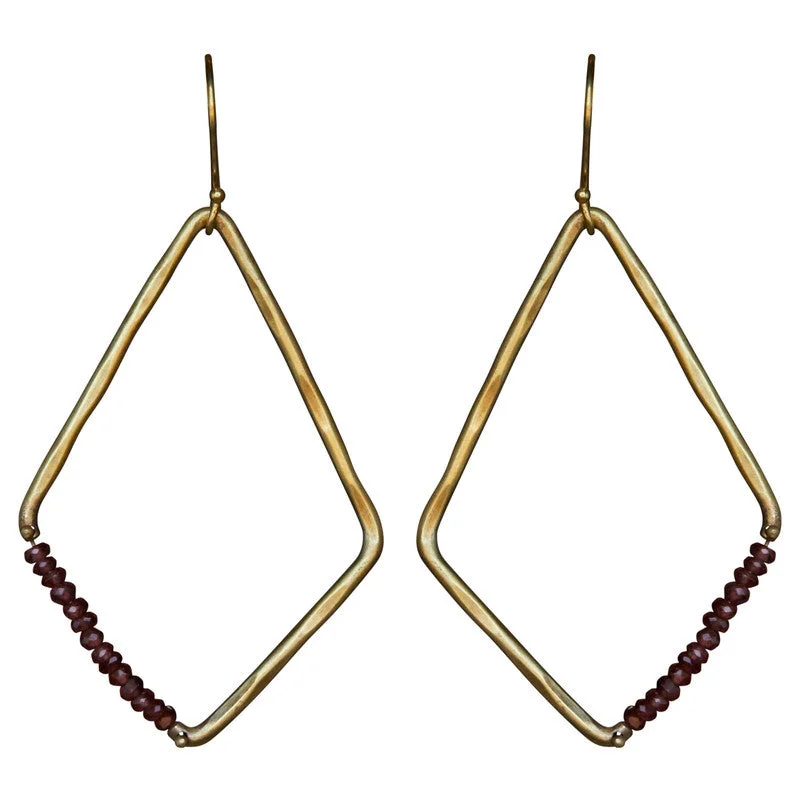 Best necklaces and pendants for everyday wear with minimalist designs-Aurora Earring - Kite with Stones, Garnet