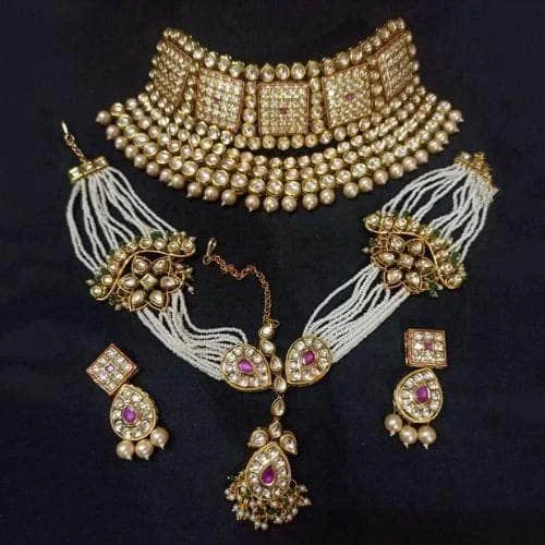 Beautiful necklaces and pendants with tree branch motifs for a nature-inspired design-Bridal Set With Headgear