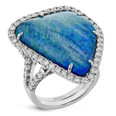 Rings with lapis lazuli for rich blue -Color Ring in 18k Gold with Diamonds