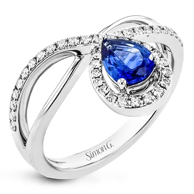 Rings with rough sapphire for rugged chic -Color Ring in 18k Gold with Diamonds