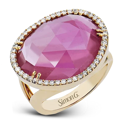 Rings with polished tourmaline for vibrant shine -Color Ring in 18k Gold with Diamonds