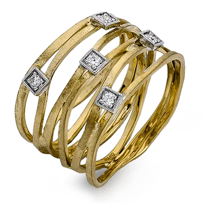 Rings with mandala engravings for spiritual vibe -Right Hand Ring in 18k Gold with Diamonds