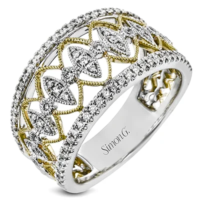 Rings with floral halo diamond arrangements -Right Hand Ring in 18k Gold with Diamonds