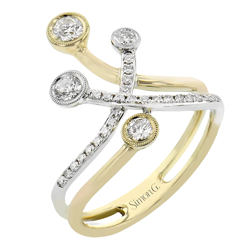 Rings with herkimer diamonds for raw clarity -Right Hand Ring in 18k Gold with Diamonds