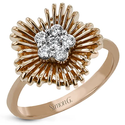 Rings with twisted rose gold band designs -Right Hand Ring in 18k Gold with Diamonds