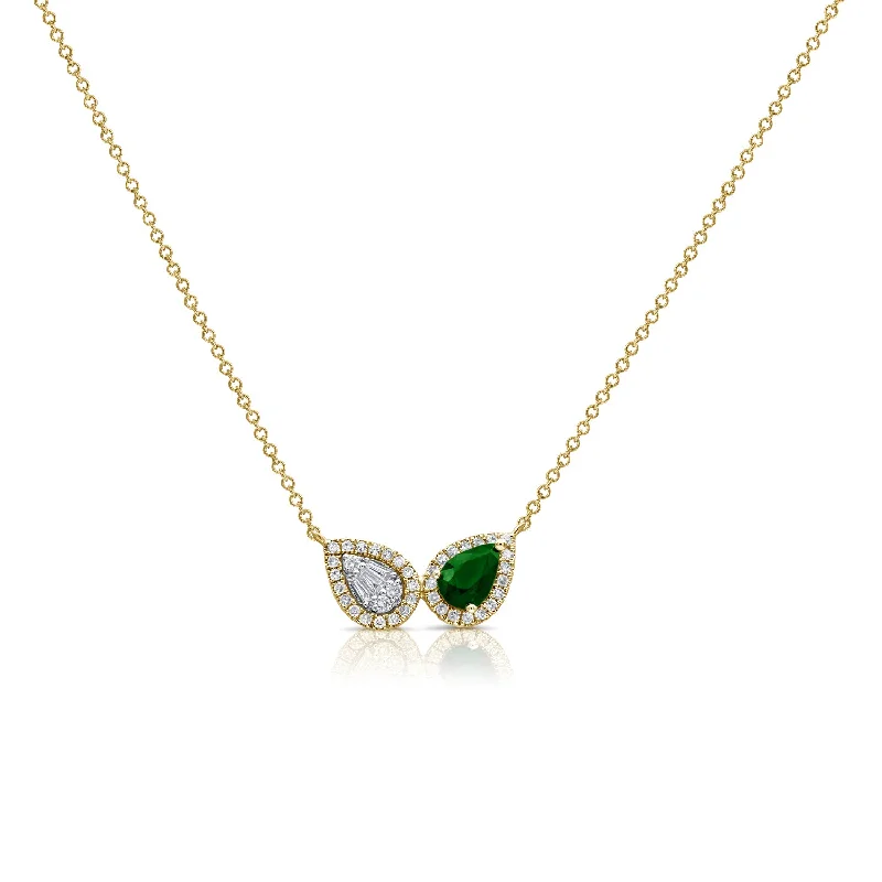 Best necklaces and pendants with zodiac signs for a celestial, astrology-inspired vibe-Diamond & Colored Stone Rainbow Pear Shaped Pendant Necklace in 14kt Gold