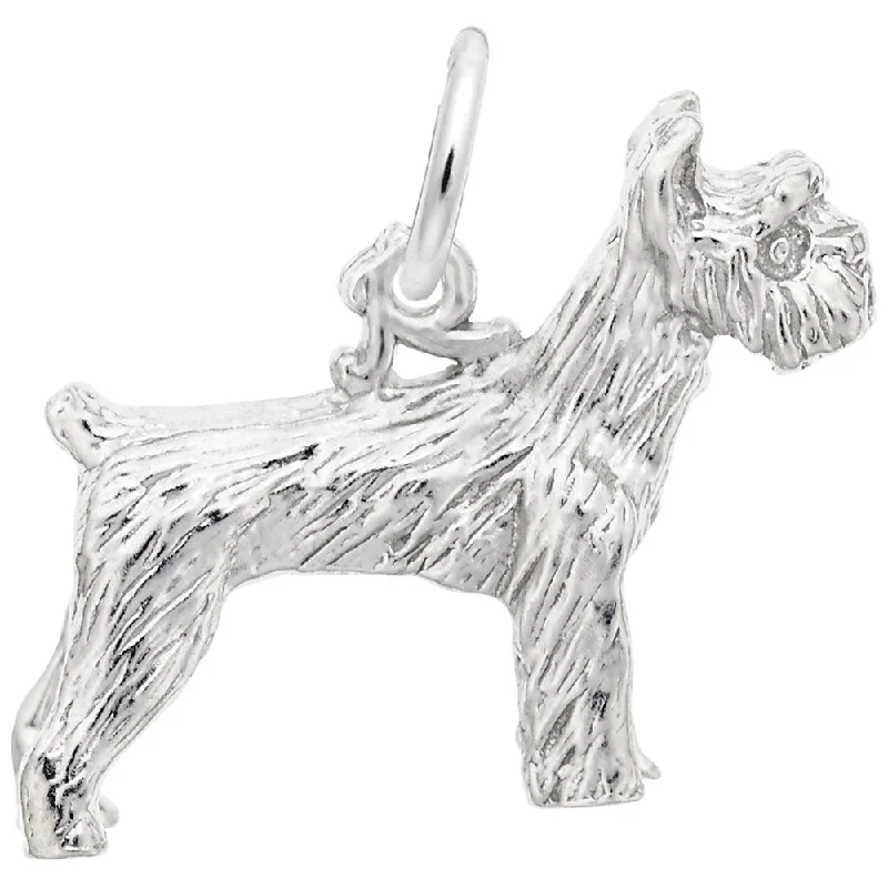 Best necklaces and pendants with personalized coordinates for a special keepsake-Sterling Silver Schnauzer Charm